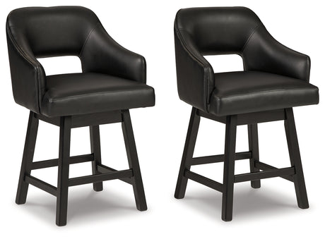 Tallenger 2-Piece Bar Stool in Black/Dark Brown from Ashley - Luna Furniture