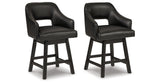 Tallenger 2-Piece Bar Stool in Black/Dark Brown from Ashley - Luna Furniture