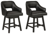 Tallenger Black/Dark Brown Counter Height Barstool, Set of 2 from Ashley Furniture - Luna Furniture