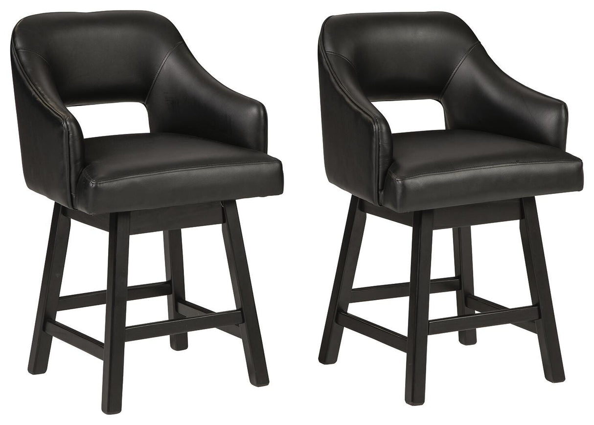 Tallenger 2-Piece Bar Stool in Black/Dark Brown from Ashley Furniture - Luna Furniture