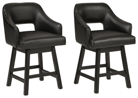 Tallenger 2-Piece Bar Stool in Black/Dark Brown from Ashley - Luna Furniture