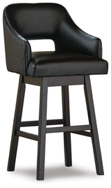 Tallenger Black/Dark Brown Bar Height Barstool, Set of 2 from Ashley Furniture - Luna Furniture