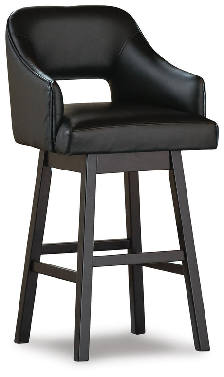 Tallenger 2-Piece Bar Stool in Black/Dark Brown from Ashley - Luna Furniture