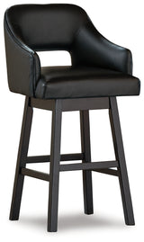 Tallenger Black/Dark Brown Bar Height Barstool, Set of 2 from Ashley - Luna Furniture