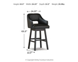 Tallenger Black/Dark Brown Bar Height Barstool, Set of 2 from Ashley - Luna Furniture