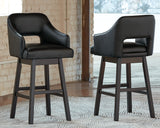 Tallenger 2-Piece Bar Stool in Black/Dark Brown from Ashley - Luna Furniture