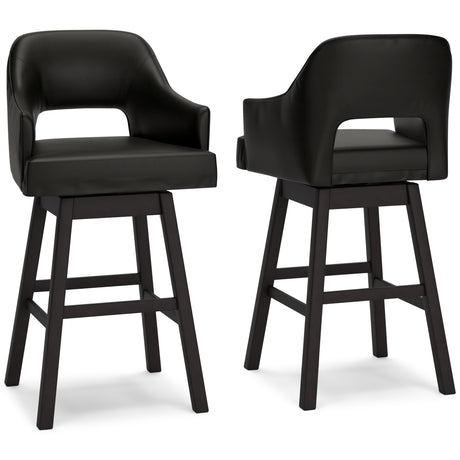 Tallenger 2-Piece Bar Stool in Black/Dark Brown from Ashley - Luna Furniture