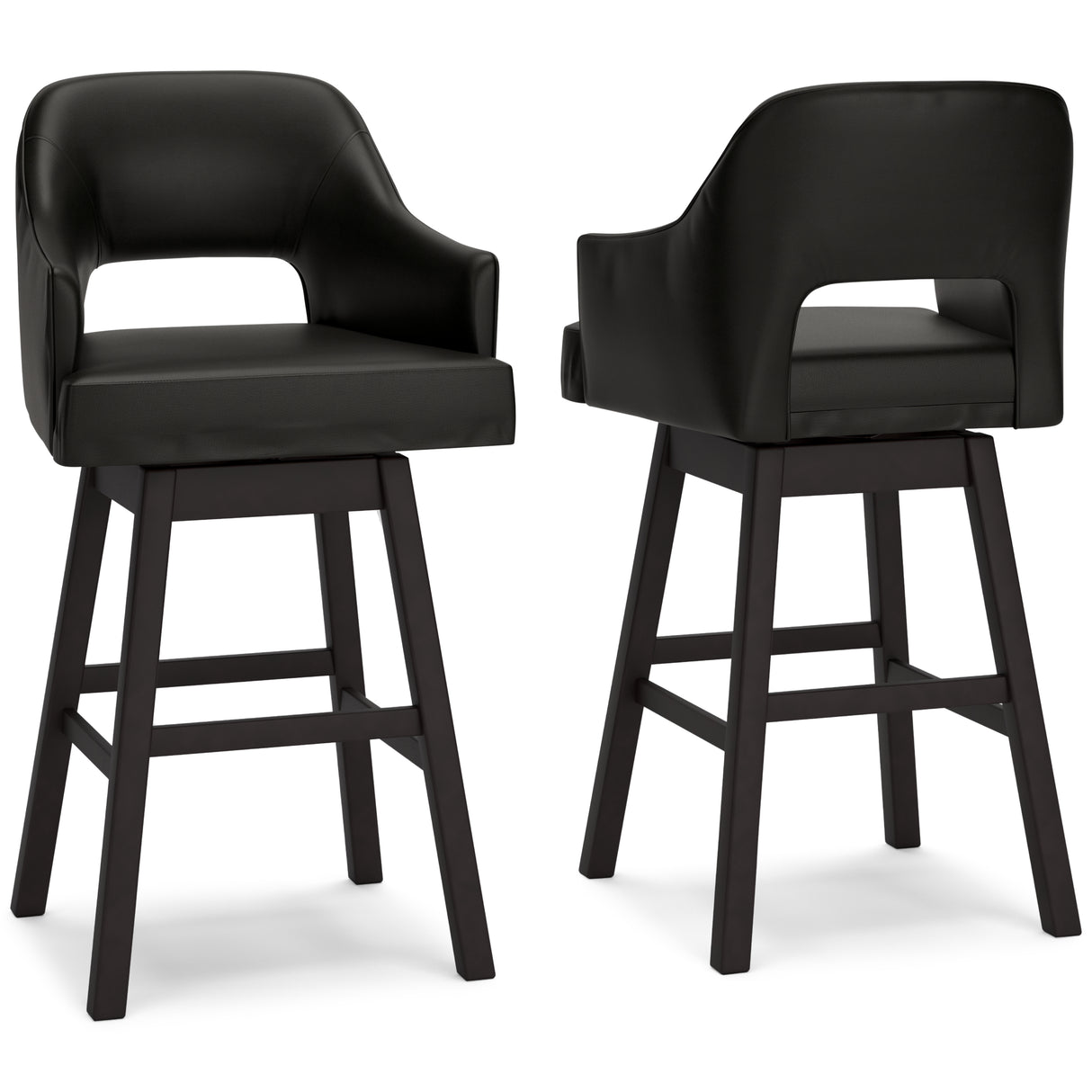 Tallenger Black/Dark Brown Bar Height Barstool, Set of 2 from Ashley - Luna Furniture