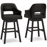 Tallenger Black/Dark Brown Bar Height Barstool, Set of 2 from Ashley - Luna Furniture