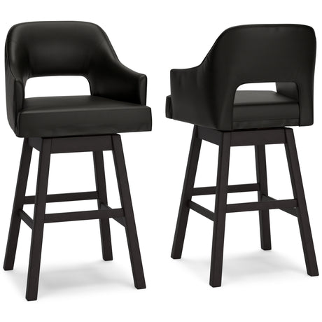 Tallenger 2-Piece Bar Stool in Black/Dark Brown from Ashley - Luna Furniture