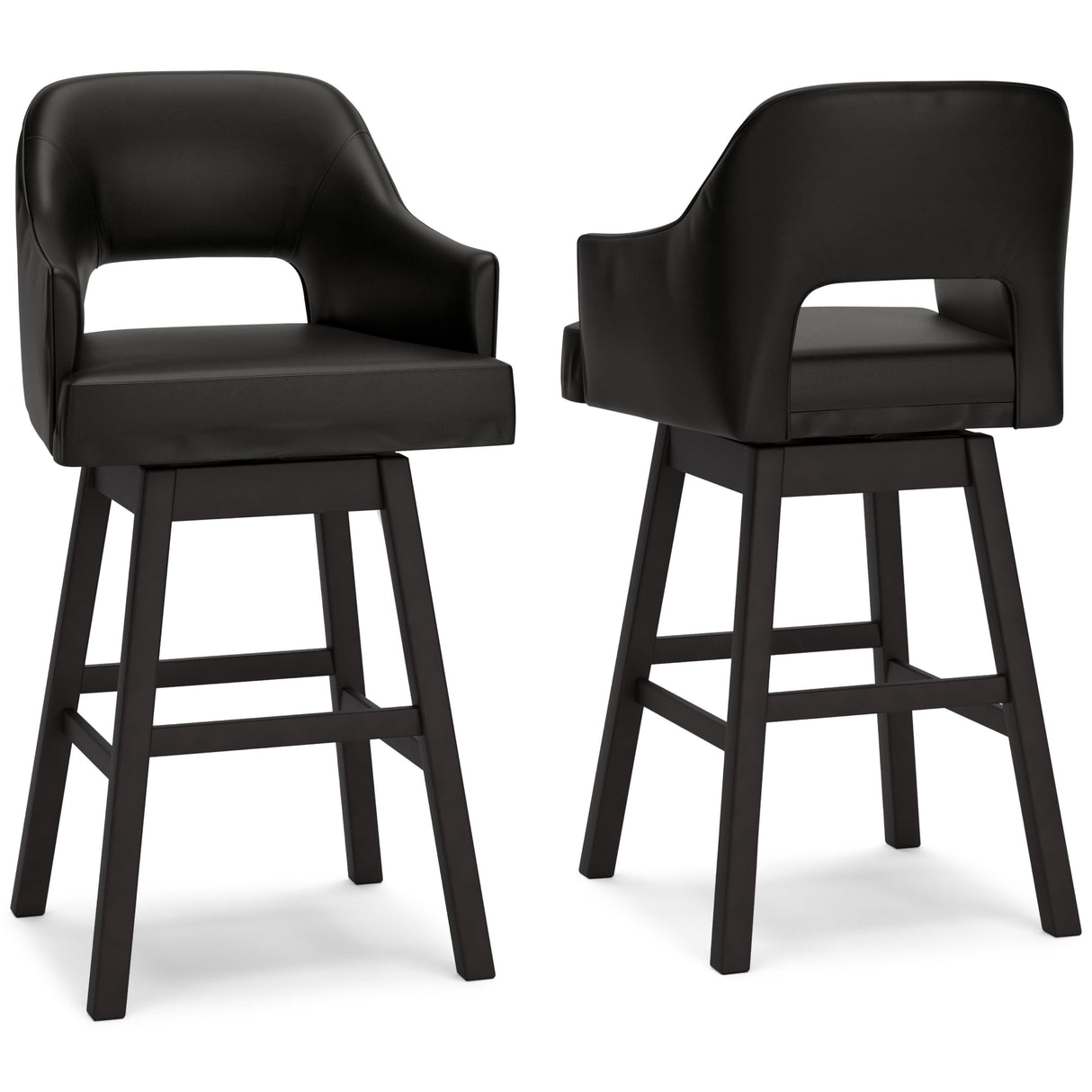 Tallenger Black/Dark Brown Bar Height Barstool, Set of 2 from Ashley Furniture - Luna Furniture