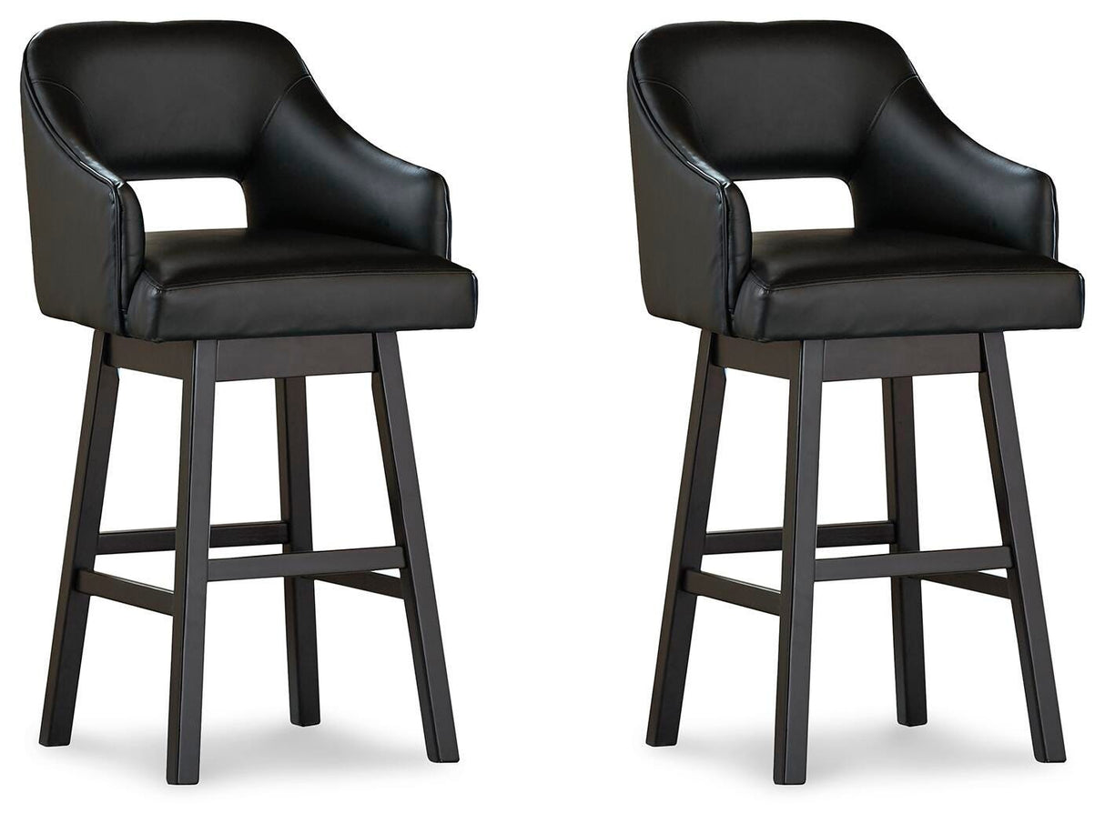 Tallenger Black/Dark Brown Bar Height Barstool, Set of 2 from Ashley Furniture - Luna Furniture