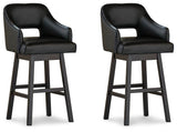 Tallenger Black/Dark Brown Bar Height Barstool, Set of 2 from Ashley Furniture - Luna Furniture
