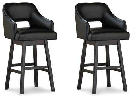 Tallenger Black/Dark Brown Bar Height Barstool, Set of 2 from Ashley - Luna Furniture