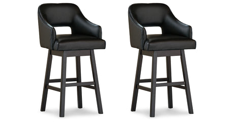 Tallenger Black/Dark Brown Bar Height Barstool, Set of 2 from Ashley - Luna Furniture