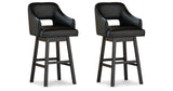 Tallenger 2-Piece Bar Stool in Black/Dark Brown
