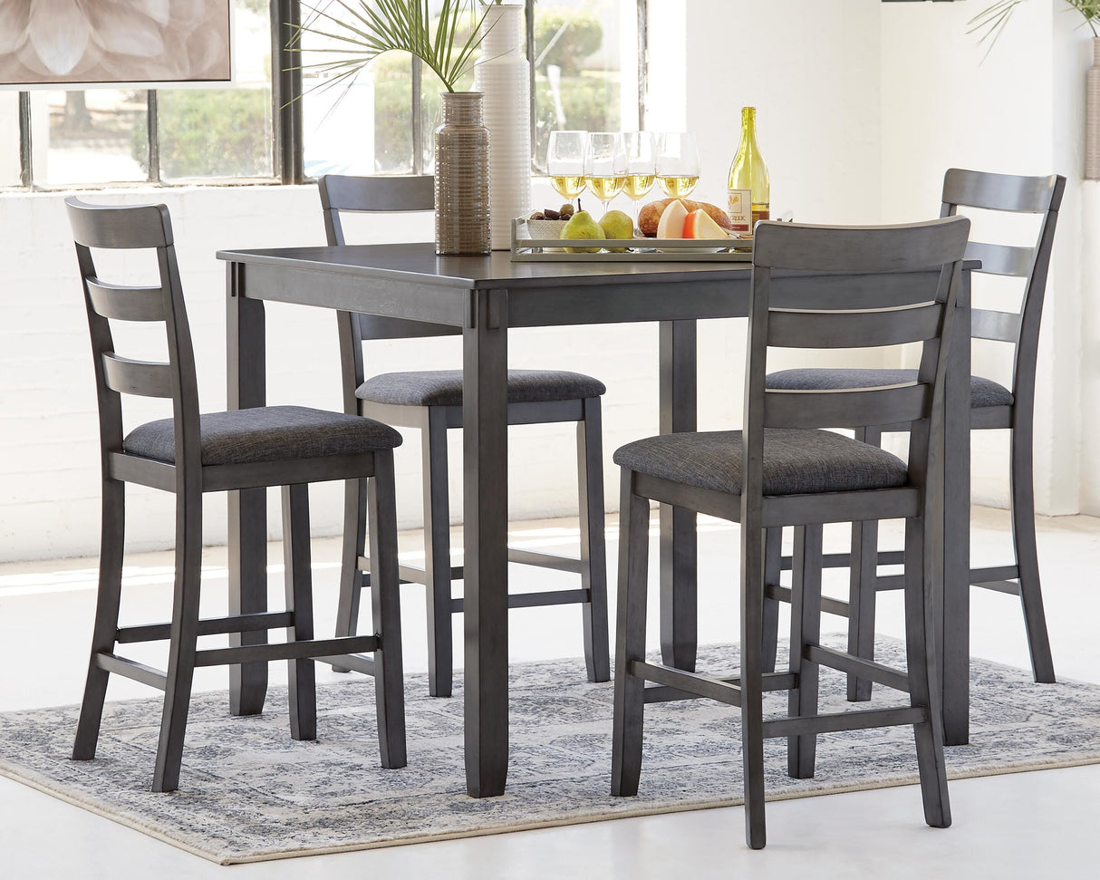 Bridson Gray 5-Piece Counter Height Set from Ashley Furniture - Luna Furniture