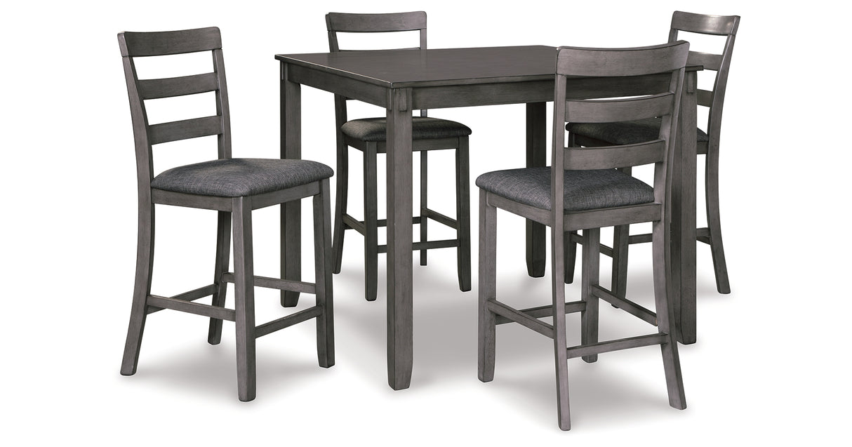 Bridson Gray 5-Piece Counter Height Set from Ashley Furniture - Luna Furniture