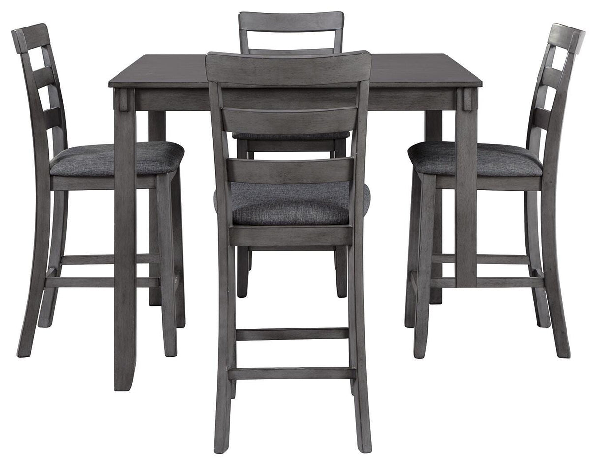 Bridson Gray 5-Piece Counter Height Set from Ashley Furniture - Luna Furniture