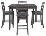 Bridson Gray 5-Piece Counter Height Set from Ashley Furniture - Luna Furniture