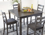 Bridson Gray 5-Piece Counter Height Set from Ashley Furniture - Luna Furniture