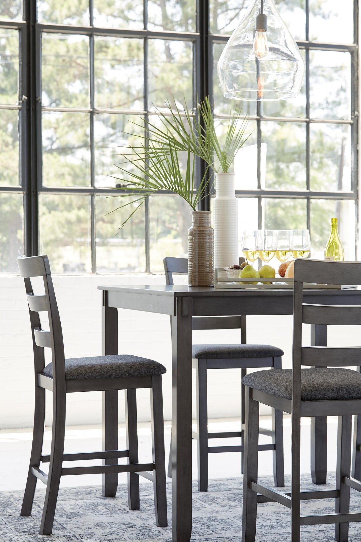 Bridson Gray 5-Piece Counter Height Set from Ashley Furniture - Luna Furniture