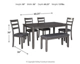 Bridson Gray Dining Table and Chairs with Bench from Ashley - Luna Furniture