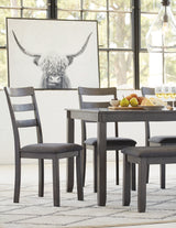 Bridson Gray Dining Table and Chairs with Bench from Ashley Furniture - Luna Furniture