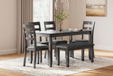 Bridson Gray Dining Table and Chairs with Bench from Ashley Furniture - Luna Furniture