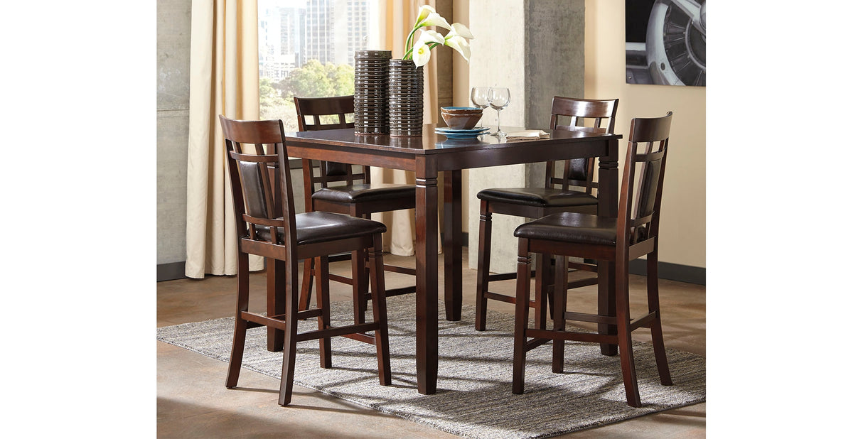 Bennox Brown 5-Piece Counter Height Set from Ashley Furniture - Luna Furniture