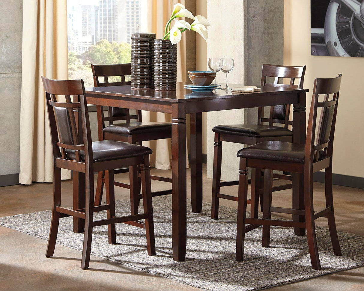 Bennox Brown 5-Piece Counter Height Set from Ashley Furniture - Luna Furniture