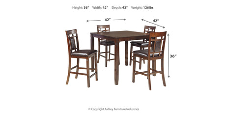 Bennox Brown 5-Piece Counter Height Set from Ashley Furniture - Luna Furniture