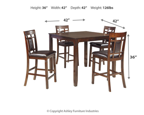Bennox Brown 5-Piece Counter Height Set from Ashley - Luna Furniture