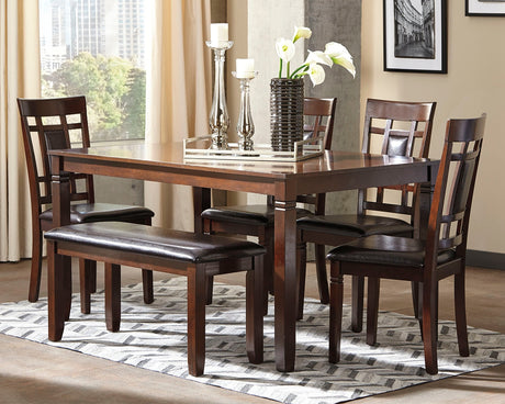 Bennox Brown Dining Table and Chairs with Bench from Ashley - Luna Furniture