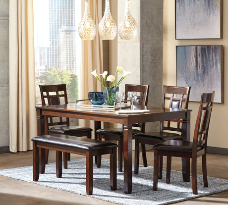 Bennox Brown Dining Table and Chairs with Bench from Ashley - Luna Furniture