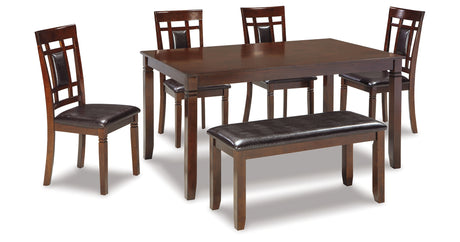 Bennox Brown Dining Table and Chairs with Bench from Ashley - Luna Furniture