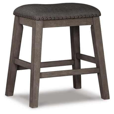 Caitbrook Gray Counter Height Upholstered Barstool, Set of 2 from Ashley - Luna Furniture