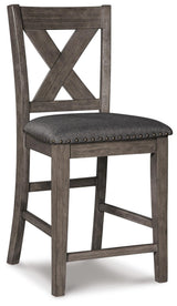 Caitbrook Gray Counter Height Upholstered Barstool, Set of 2 from Ashley Furniture - Luna Furniture