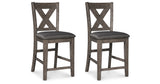 Caitbrook Gray Counter Height Upholstered Barstool, Set of 2 from Ashley Furniture - Luna Furniture