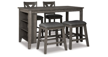 Caitbrook Gray Counter Height Dining Table and 4 Barstools from Ashley - Luna Furniture