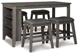 Caitbrook Gray 5-Piece Counter Height Set from Ashley Furniture - Luna Furniture