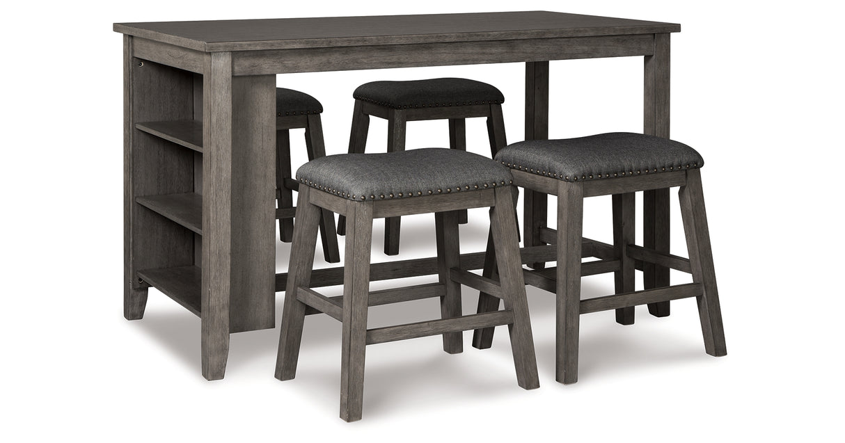 Caitbrook Gray 5-Piece Counter Height Set w/ Stools from Ashley - Luna Furniture
