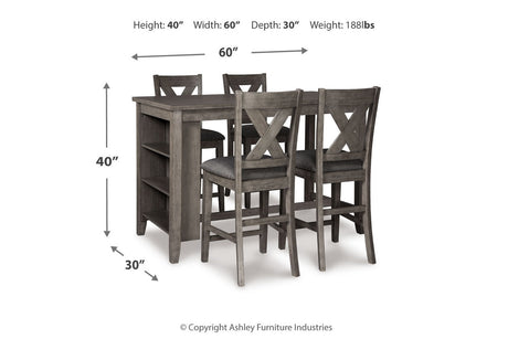 Caitbrook Gray Counter Height Dining Table and 4 Barstools from Ashley Furniture - Luna Furniture