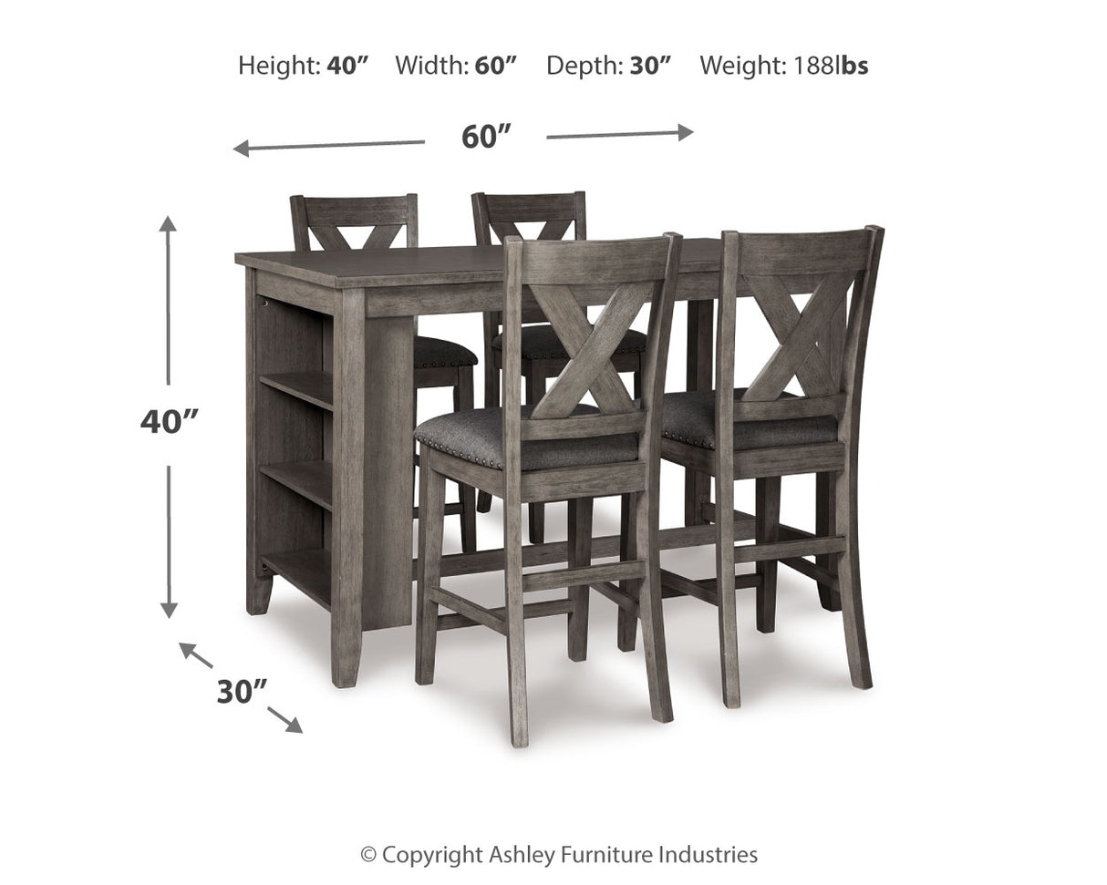 Caitbrook Gray Counter Height Dining Table and 4 Barstools from Ashley Furniture - Luna Furniture