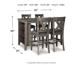 Caitbrook Gray Counter Height Dining Table and 4 Barstools from Ashley Furniture - Luna Furniture