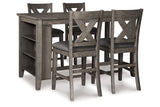 Caitbrook Gray Counter Height Dining Table and 4 Barstools from Ashley Furniture - Luna Furniture