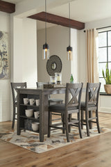 Caitbrook Gray Counter Height Dining Table and 4 Barstools from Ashley Furniture - Luna Furniture