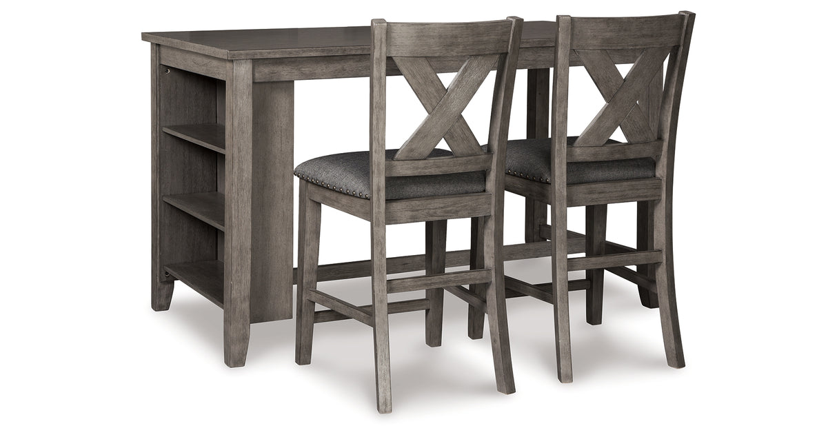 Caitbrook Counter Height Dining Table and 2 Barstools in Gray from Ashley - Luna Furniture
