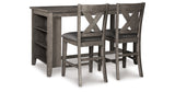 Caitbrook Counter Height Dining Table and 2 Barstools in Gray from Ashley - Luna Furniture