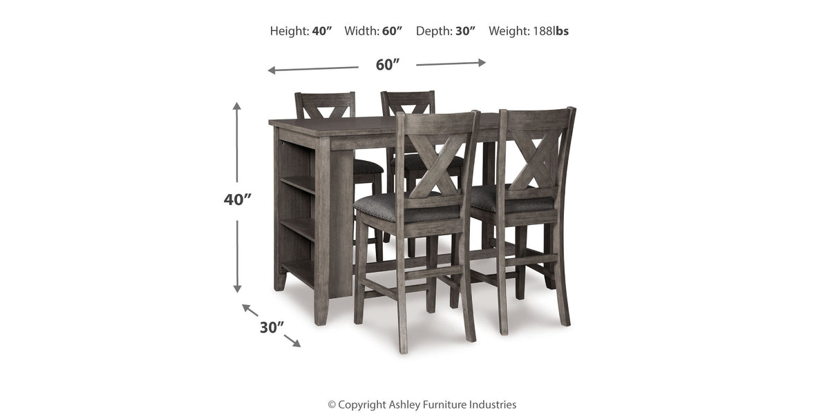 Caitbrook Counter Height Dining Table and 2 Barstools in Gray from Ashley - Luna Furniture